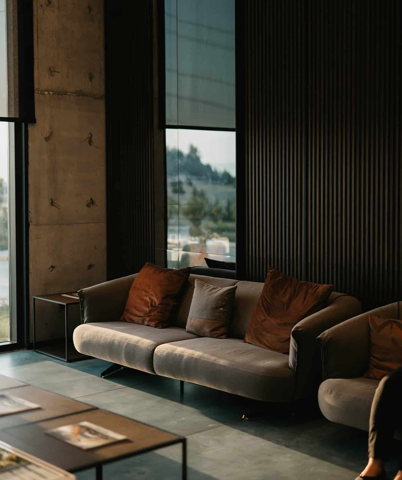 Industrial-styled couch