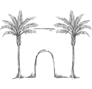Palm tree-designed icon arch